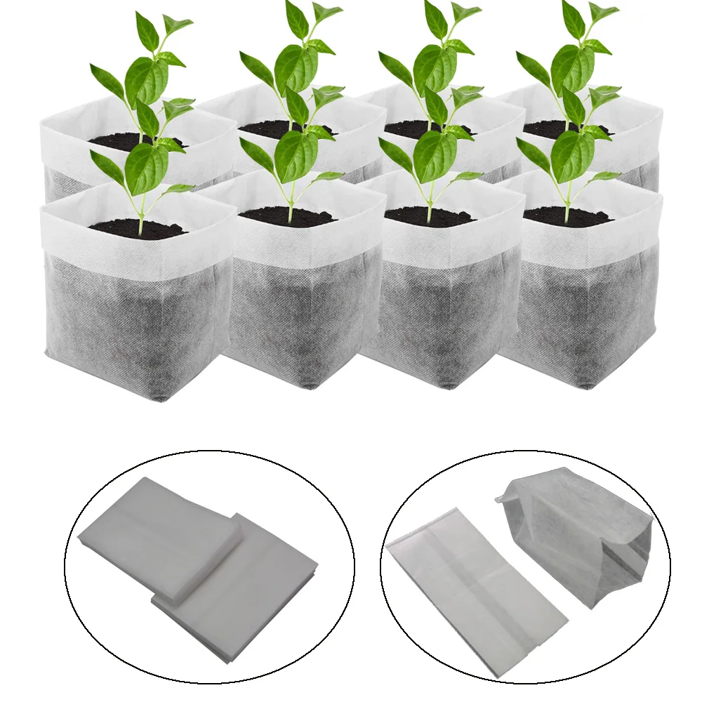 plastic pots 50-100PCS Garden Seeding Bags Nursery Plant Grow Bags Biodegradable Seeds Nursery Bag Fabric Planting Pocket Patio Flower Pot terracotta pots near me