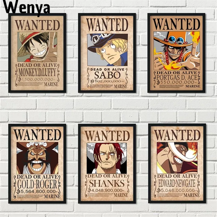 Scandinavian Cartoon Home Decor Wall Stickers Retro Japanese Anime Pictures Luffy Nursery Children Room Poster Canvas Painting | Дом и сад