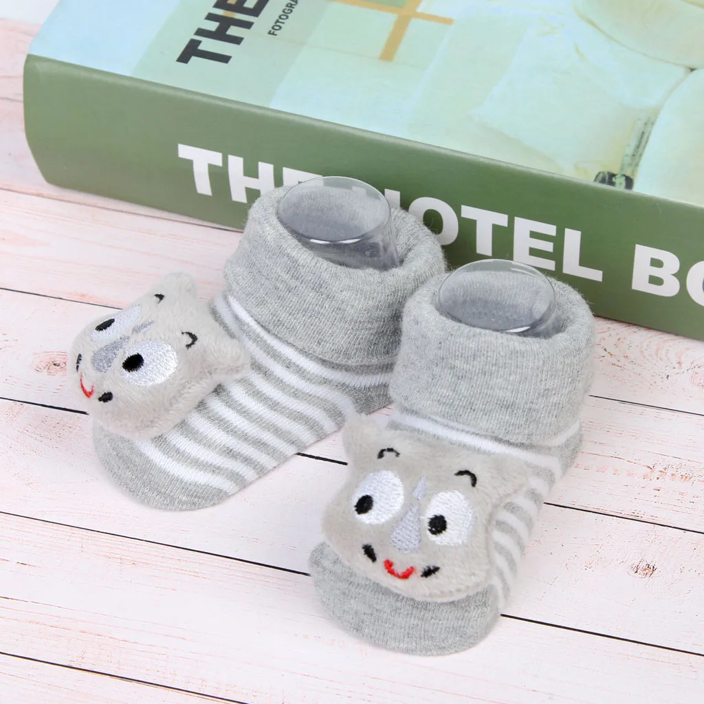 Зимние носки для новорожденных; носки-тапочки с рисунком глаз для маленьких мальчиков и девочек; нескользящие носки для малышей; носочки для новорожденных