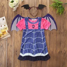 Vampirina Maleficent Costume Girl Dress Kids Halloween Clothes and Mask Accessories Children Birthday Carnival Party Clothing