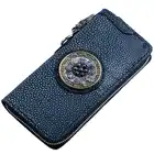 Унисекс кожаный кошелек ручной работы в китайском стиле на молнии жемчуг рыбья кожа Вертикальная сумочка большой емкости мульти клатч для ...