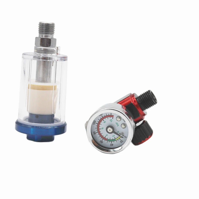 Scratch Spray Gun Air Regulator Gauge & In Line Water Trap Filter Tool