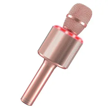 

Professional Wireless Karaoke Microphone 4 In1Hand Held Portable Speaker Karaoke Machine with LED Lights Home KTV Player