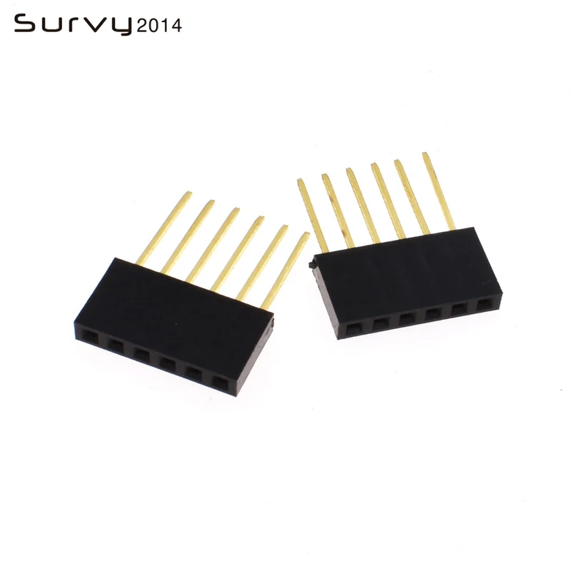 

10 / 50PCS pin header 6 pin 2.54mm long single row female fragile electronic component parts safety accessories
