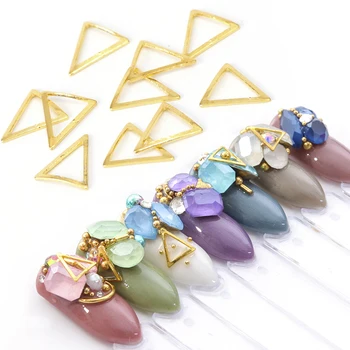 

Mixed Nail Art Decoration Gold Silver Metal Frame Triangle/Square/ Circle Copper Nail Studs 3D Thin Manicure Alloy Tool CH800