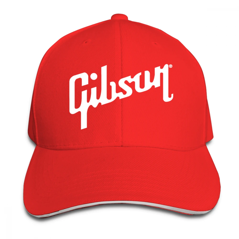 Красный Мужская и Женская бейсбольная кепка с принтом Gibson, регулируемая, унисекс, на заказ, хип-хоп бейсболка, головные уборы - Цвет: Красный