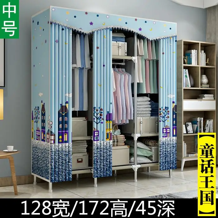 style2 21% Тканевый шкаф стальная труба утолщенная усиленная Двойная Ткань простая стальная рама в сборке Оксфордский шкафчик подвесной шкаф - Цвет: style2