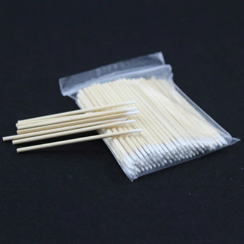 100pcs Wood Cotton Swab Cosmetics Permanent Makeup Health Medical Ear Jewelry Clean Sticks Buds Tip Wood Cotton Head Swab new easy clean white pu chain necklace packaging model bust show pendant wholesale jewelry accessories storage shelf gift boxes