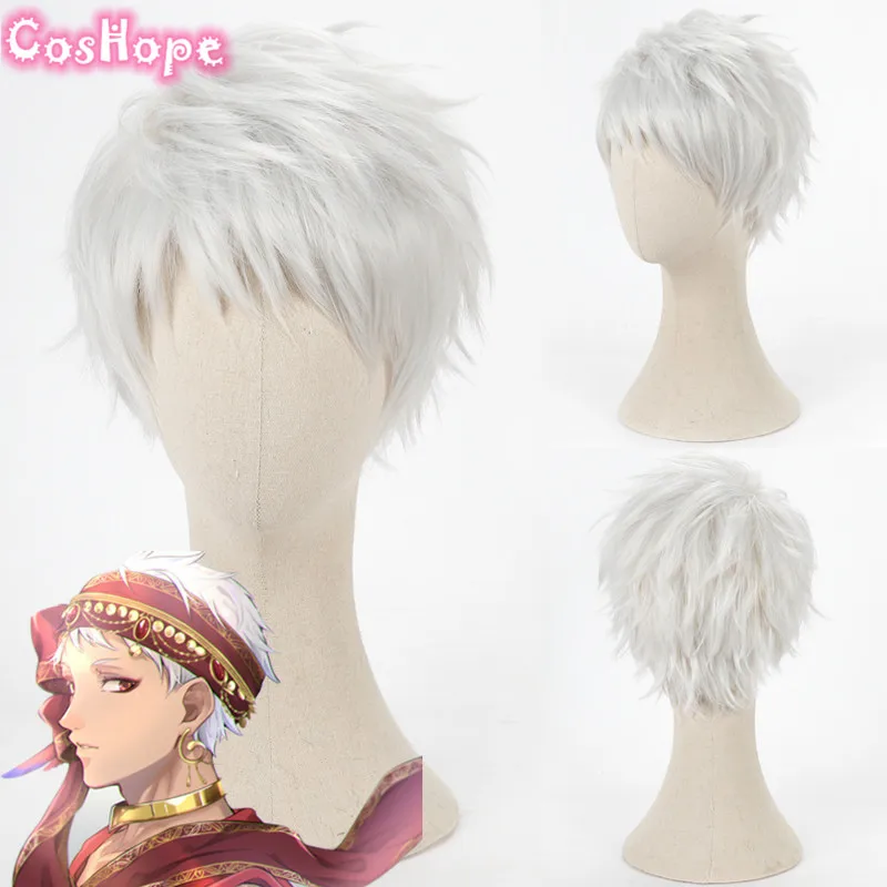 

Kalim Al-Asim Cosplay Twisted Wonderland Cosplay Men Short Silver Wig Cosplay Anime Cosplay Heat Resistant Synthetic Wigs