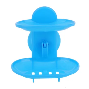 

Double Sucker Soap Box Hot wander Double Layers Soap Box Bathroom Soap Dish Sucker Holder Container Drain and Trace