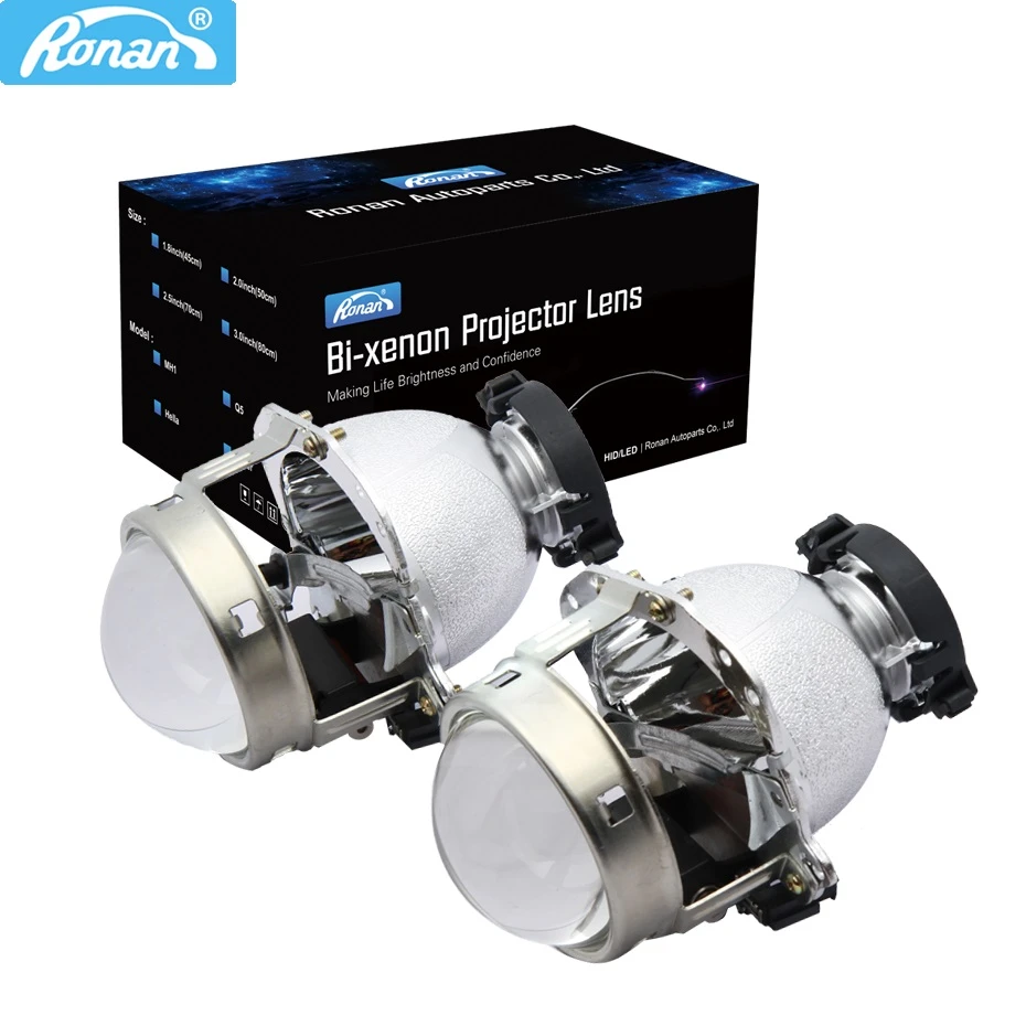 YUFANYA 2.5" Bi-Xenon Projector Lens HID Kit 55W 6000K – H1 Bulbs, Chrome Housing, DIY Retrofit-631418