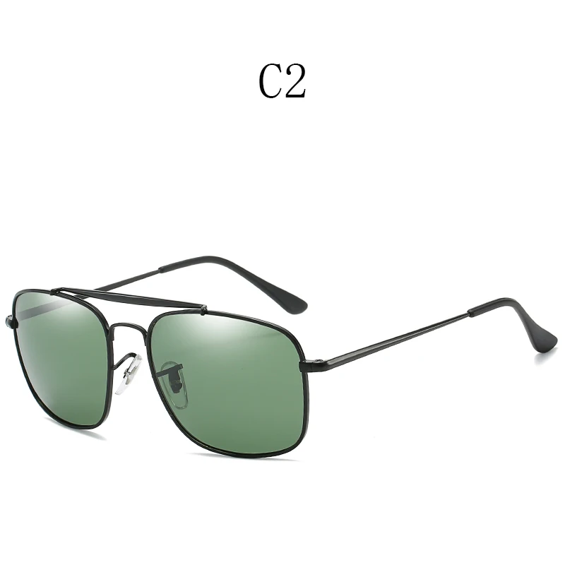 With Case Polaroid Sunglasses Square Vintage Sun Glasses Brand Designer Sunglases Polarized Sunglasses Feminino for Women Men - Цвет линз: SHL3560-C2-CASE