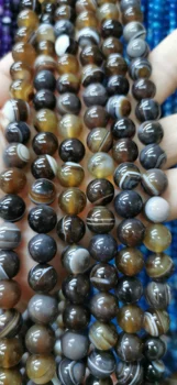 

Wholesale grey black brown Agate gemstone faceted Round Loose beads onyx-carneial Cracked Dragon Loose beads DIY 16" Str