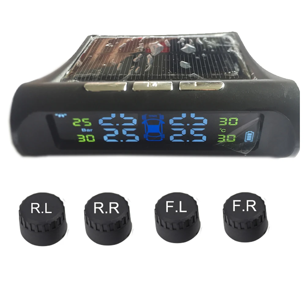 Tire Pressure Monitoring System Supply Longest Solar Power Precise Detection Monitor For Safety Driving