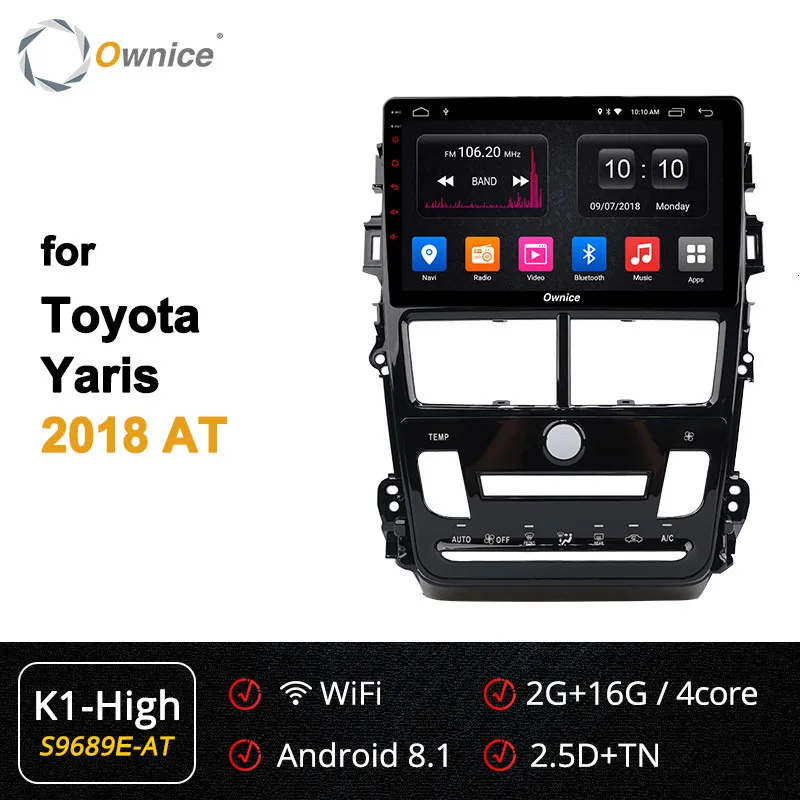 Ownice K1 K2 K3 K4 K5 K6 android 9,0 автомобильный dvd-плеер для Toyota Yaris MT AT авто радио gps аудио Carplay Автомобильный мультимедийный