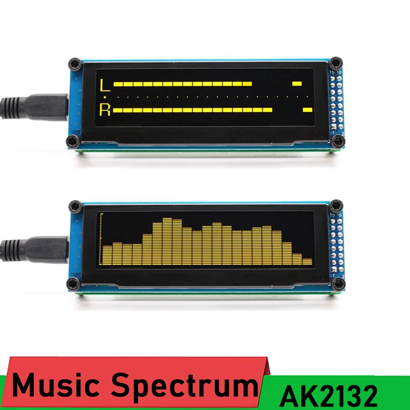 AK2132 OLED дисплей для музыкального спектра анализатор уровня звука Индикатор ритма
