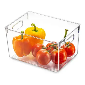 

Kitchen Food Storage Organizer Household Clear Pantry Plastic Containers Box For Countertops Cabinets Refrigerator Freezer