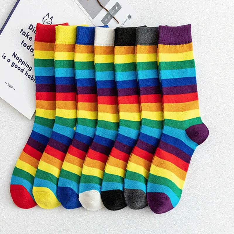 

Fashion Rainbow Women Socks Colorful Patterned Ankle Socks Ladies Cute Harajuku Cotton Low Socks Girls Student Cool socks