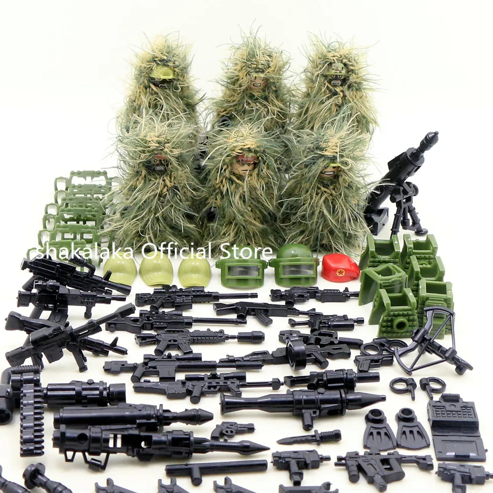 6 шт. Ghillie костюм военный камуфляж армия спецназ Солдат ОМОН DIY строительные блоки