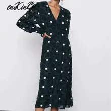 Английское элегантное винтажное текстурное сексуальное вечернее платье в горошек для женщин vestidos de fiesta de noche Макси Платье Блейзер