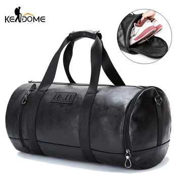 

Men PU Leather Gym Bag Fitness Training Handbag Travel Duffel Luggage Shoulder Crossbody Sac De Sport Deportivo Mujer XA196D