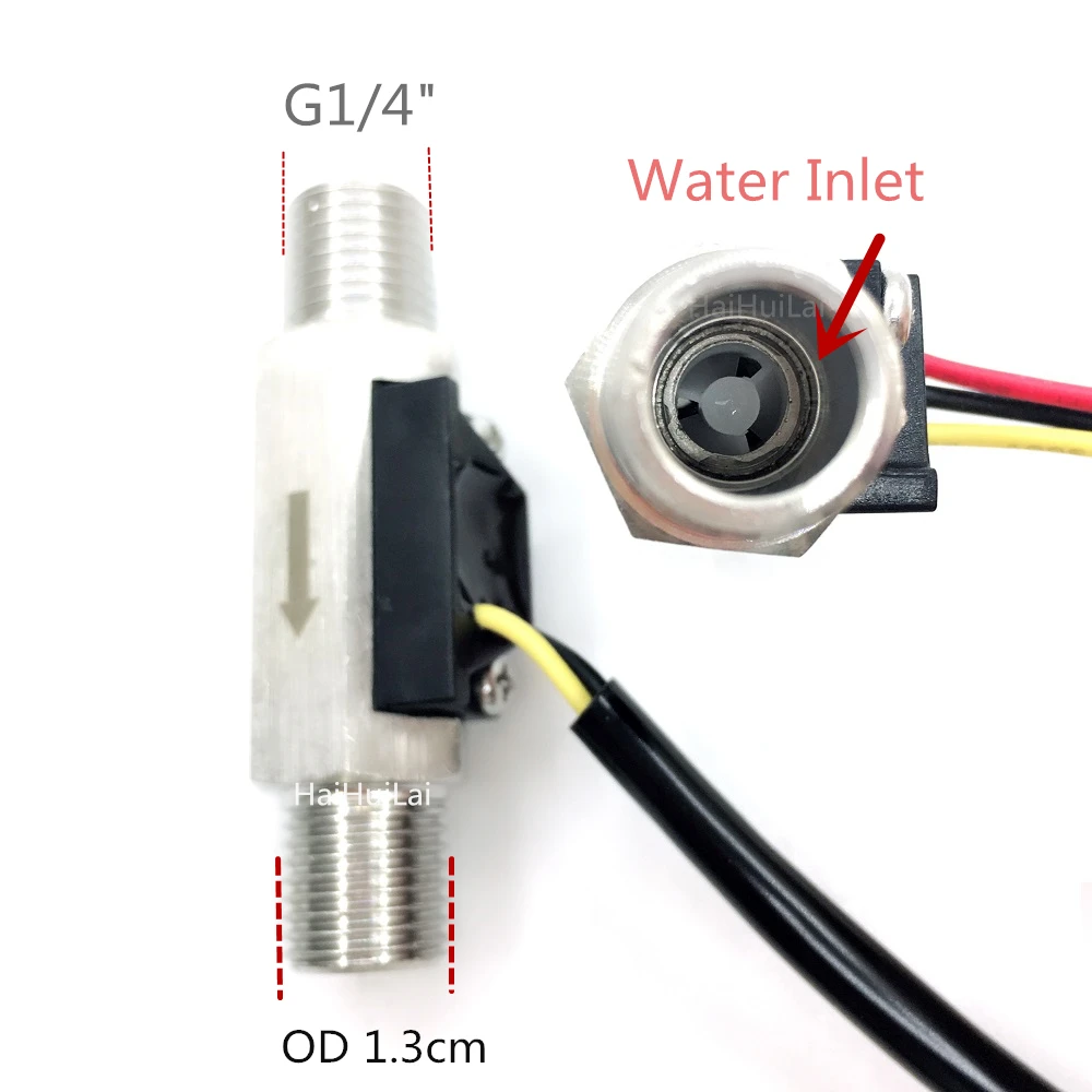 G1/4" BSP Hall Effect Flow Sensor Water 0.35-3.0L/min Turbine Flowmeter water flow sensor