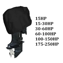

15-250HP 210D Full Outboard Motor Engine Boat Cover Black Oxford Waterproof Anti-Scratch Heavy Duty Outboard Engine Protector