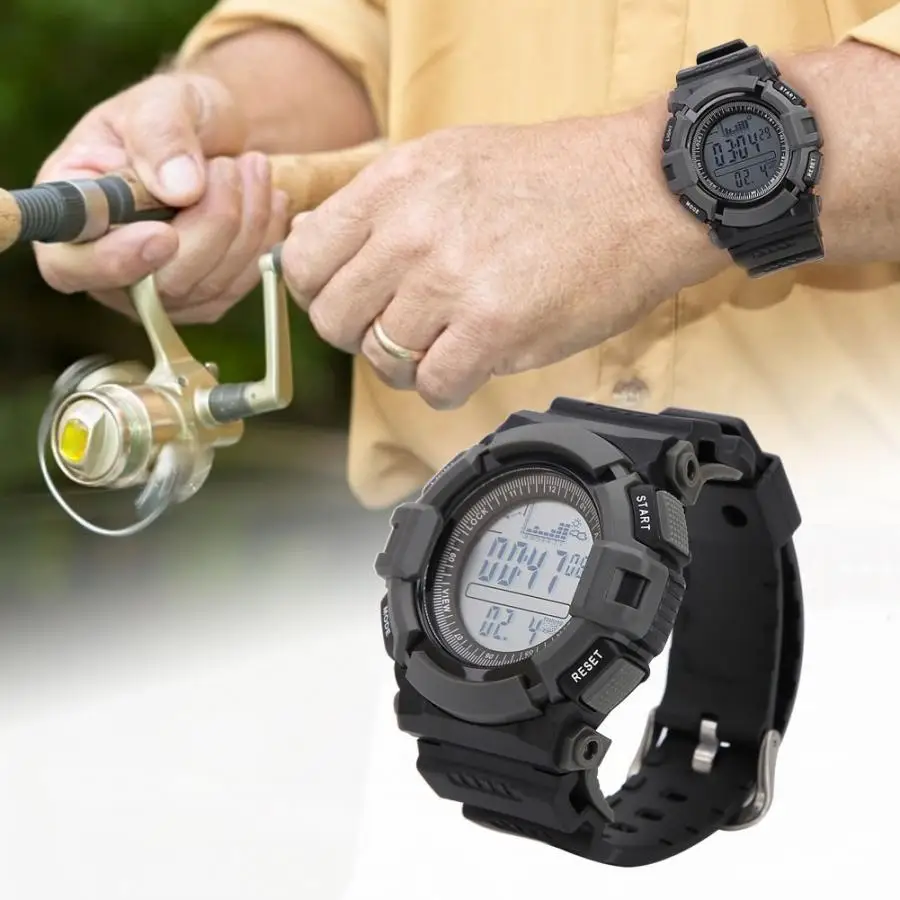 

Professional Fish watch Digital Altimeter Barometer Thermometer Altitude Men Digital Watches Sports Clock Climbing Hiking watch