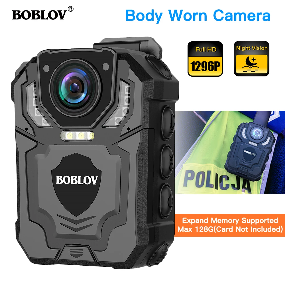 BOBLOV T5 BodyCam 1296P 32GB DVR Recorder Wearable Police Camera jamer