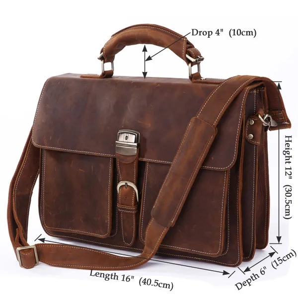 Мужской портфель из натуральной кожи, 15,6 дюймов, портфель для ноутбука, портфель, Ретро стиль, повседневная сумка через плечо, сумка через плечо, 7164