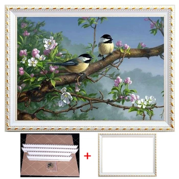 

Framed Diamond Painting Landscape Tree Full Drill Square Diamond Mosaic Animals Bird Diamond Embroidery Scenery Bead Picture