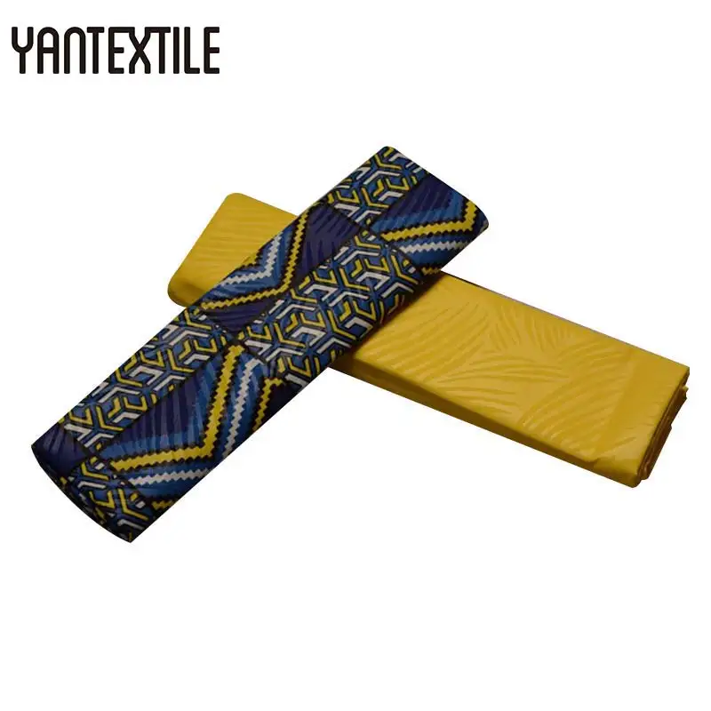 YANTEXTILE Анкара ткань Африканский настоящий воск принт тиснение Гана Kente Ткань 2+ 2 ярдов Tissu простое окрашивание африканская ткань Анкара - Цвет: 19070021