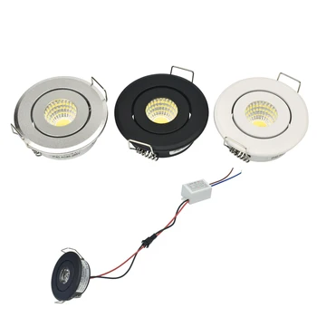 미니 COB 천장 조명, 쇼케이스 보석 캐비닛 조명, LED 스포트 라이트, 컷 아웃 홀, 40-45mm, 12V, 3W