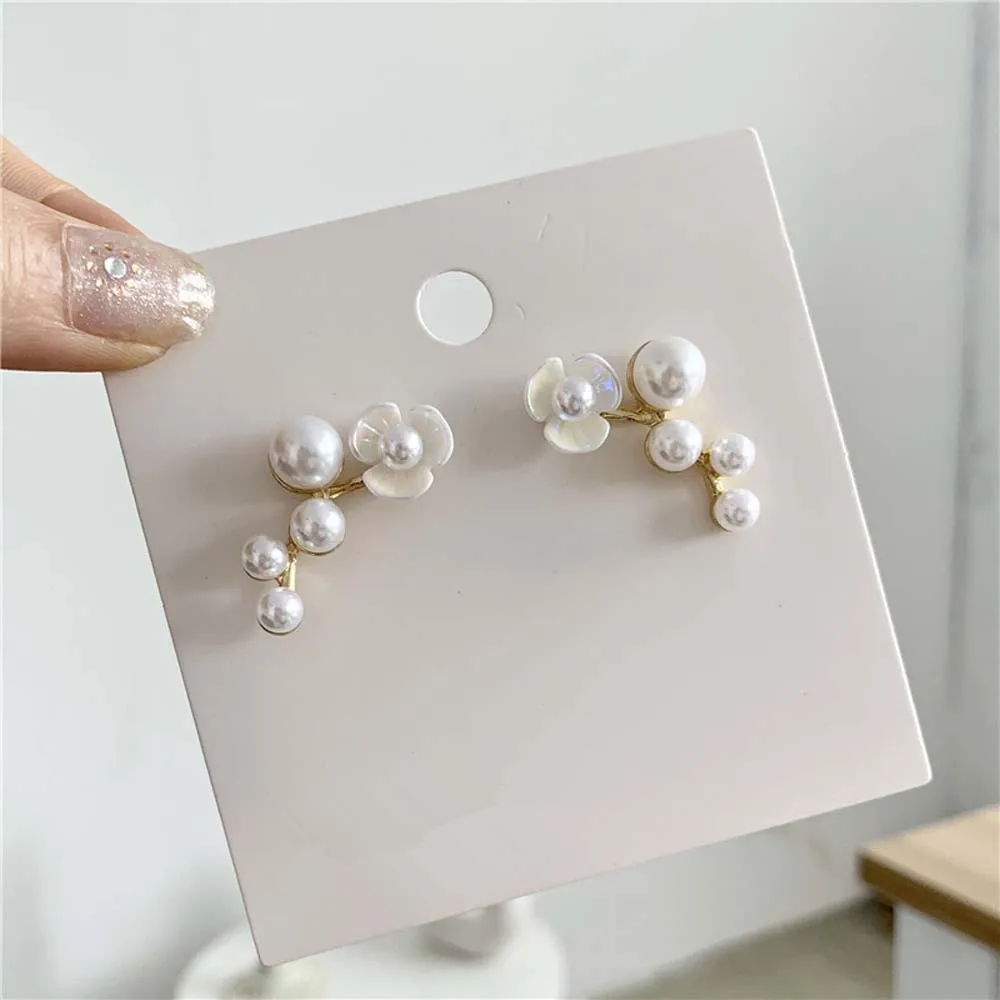 Простые серьги в виде цветка с искусственным жемчугом классический акрил женские серьги Модные женские свадебные ювелирные изделия серьги Подарки