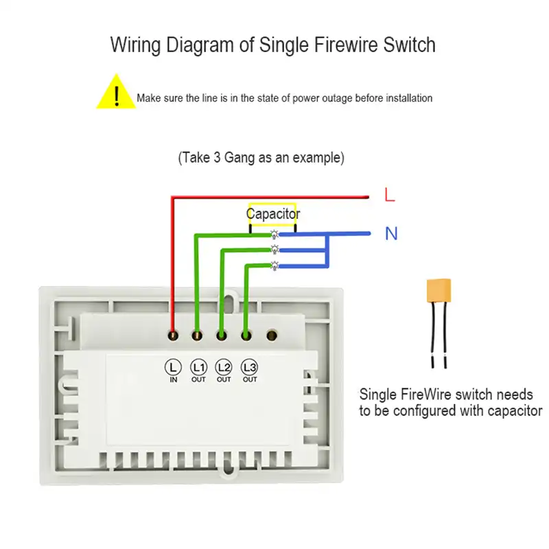 Smart Wifi Au Touch Light Switch No Neutral Wire Required Alexa Google Intelligent Home App Wireless Remote Switches Usa 1 Gang Switches Aliexpress