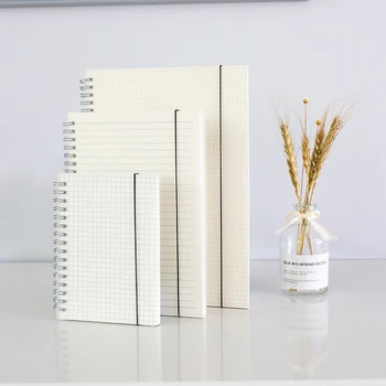 

Simple PP transparent frosted coil book hand ledger student notepad grid blank loose-leaf notebook 1 Pcs