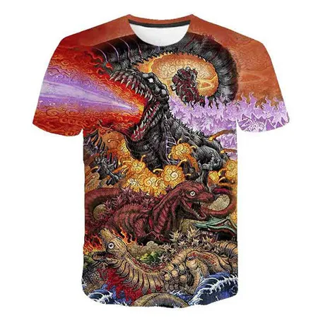 Детская футболка с 3D принтом «Король Лев» и «Симба»; Детские топы для мальчиков; футболка для костюмированной вечеринки «Жемчуг дракона»; Летняя короткая футболка - Цвет: picture color