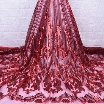 

Newest Sequins African Dry Lace Fabric High Quality French Mesh Sequins Lace Fabric For Nigerian Wedding Dress Party F1742