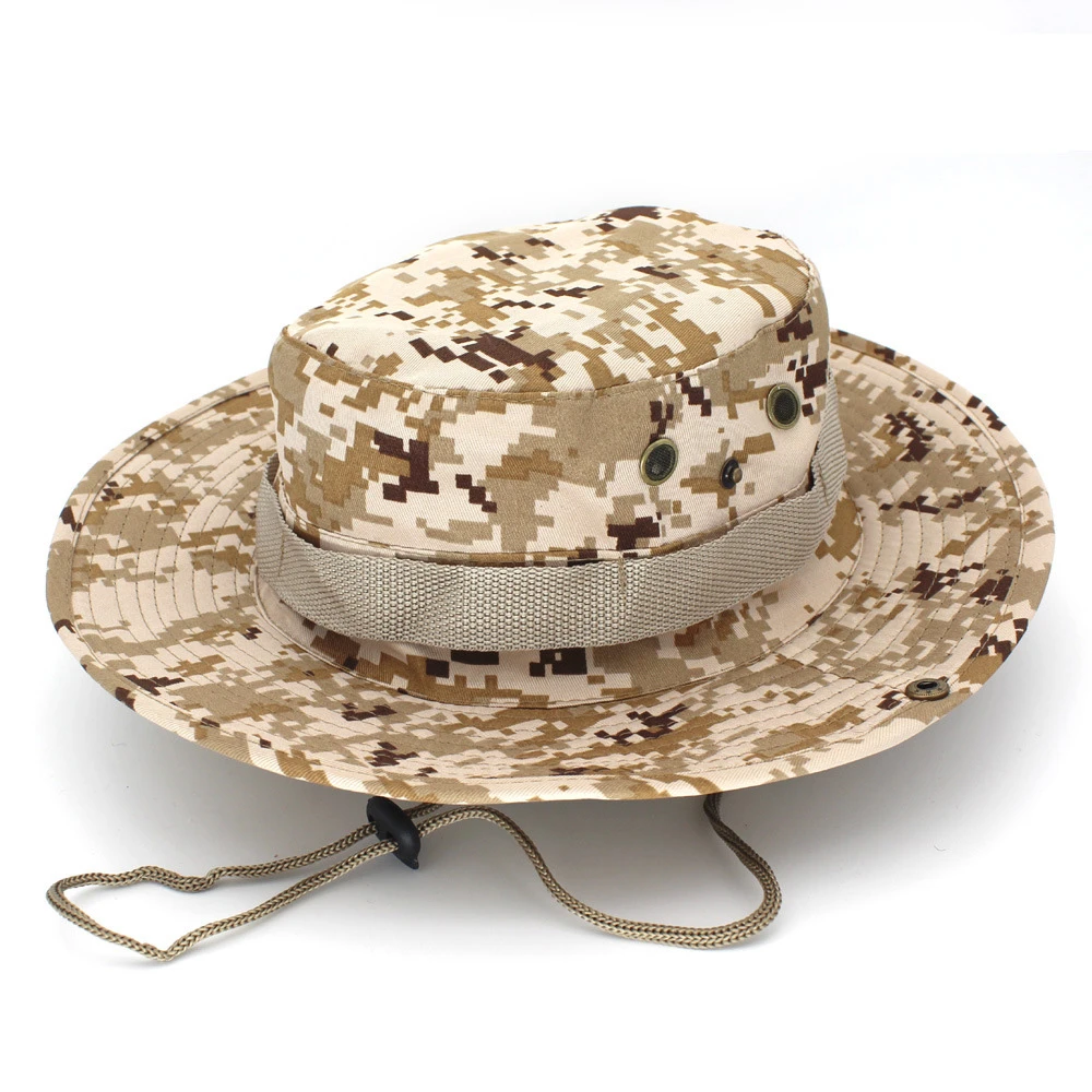 Panama Bucket Hat Outdoor Men Summer Fishing Hunting Military Safari Boonie Cotton Unisex Women Summer Bob Sun Camo Amy Green ladies bucket hat