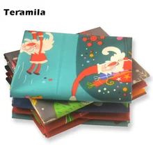 Teramila 7 шт./компл. Рождество ткани для шитья стеганых в стиле пэчворк рукоделие украшения набойки Telas хлопчатобумажная ткань