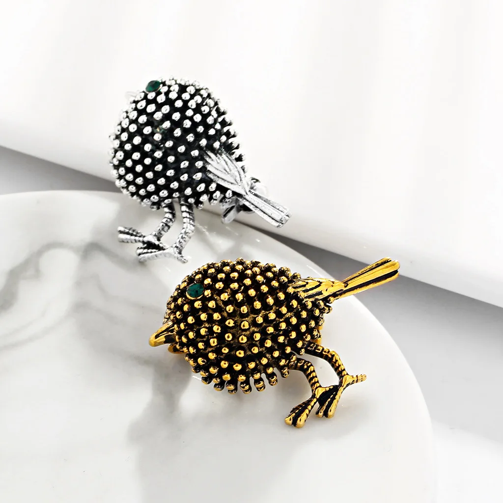 Retro Vintage Animal Sparrow Bird Brooch Spot Brooches for Women Enamel Pins Jewelry Accessories | Украшения и аксессуары