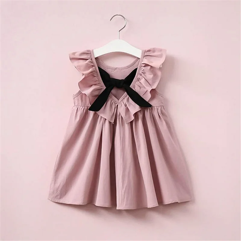 Baby Girls Summer Sundress Bowknot Short Mini Vest Dress Toddler Kids Cotton Casual Dresses Sleeveless Outfit girls dress kids clothes