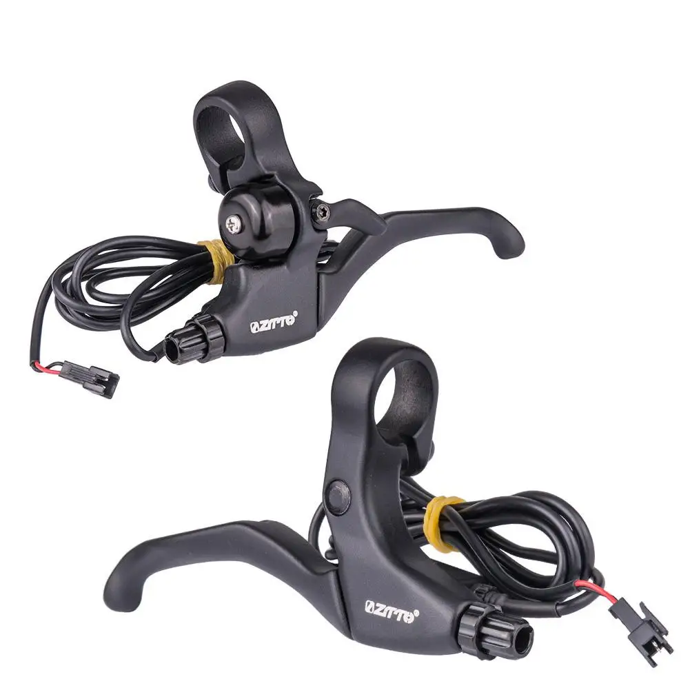 1 Pair Aluminum Alloy Lithium Electric Car Brake Lever With Bell Black