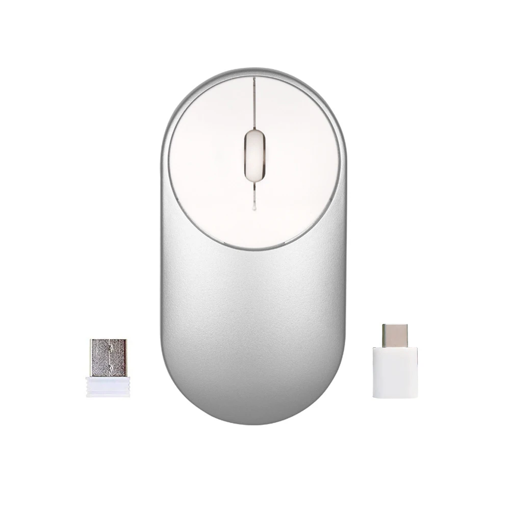 Беспроводная Бесшумная мышь type C, Bluetooth, 2,4 ГГц, Двухрежимная оптическая мышь с 2 приемниками, мышь для ПК, ноутбука, Windows, Android