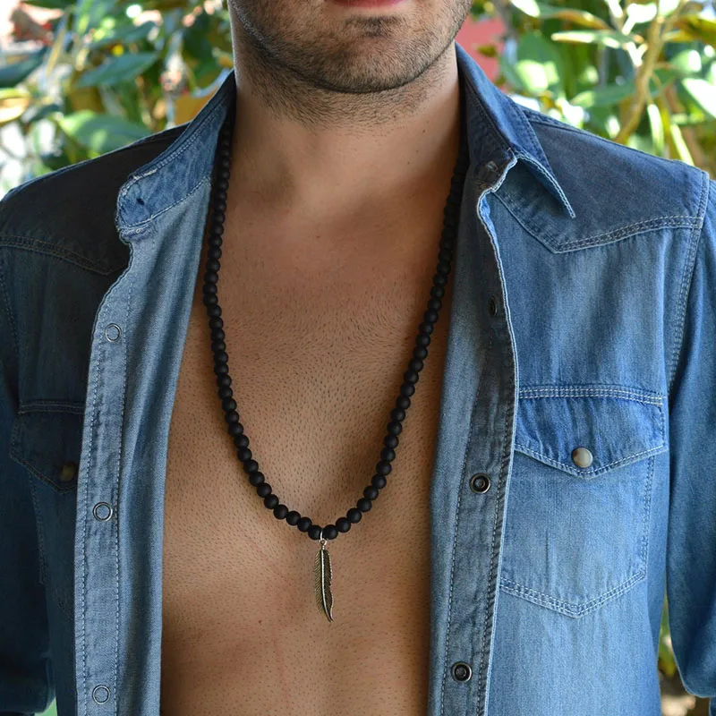 Necklace for men: tiger's eye & silver beads | THOMAS SABO