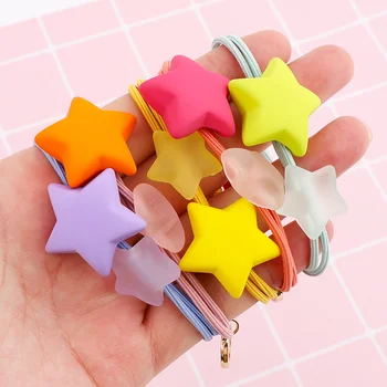 

5pcs Color Star Elastic Hair Bands Stretch Hair Ties For Women Girls Ponytail Holder Hair Ropes Rubber Children Hair Accessories