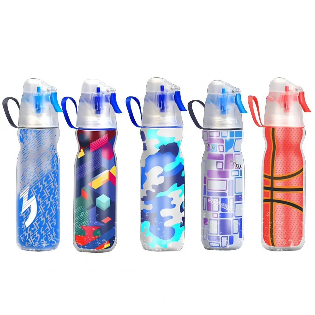 Spray Drinking Water Bottle Mist Sports Gourd Bicycle Water