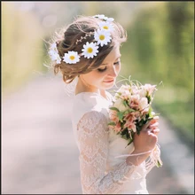 11 шт., хризантемы, лента для волос, шляпа с цветком от солнца, аксессуары, венок, веревка для волос, маленькая Маргаритка, Корейская Свадебная лента для волос