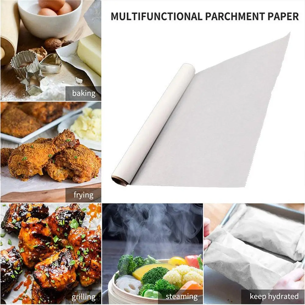 Greaseproof Oven Bakeware Baking Cooking Paper 5M10M Baking Paper Parchment Paper Rectangle Baking Sheets for Bakery BBQ Party