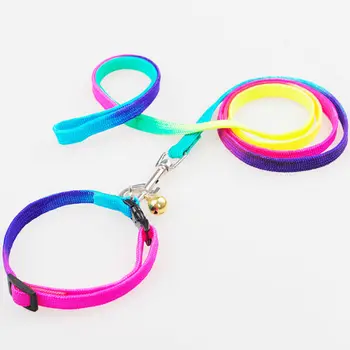 

Adjustable Pet Puppy Chain 1.2M Rainbow Mascotas Pet Dog Puppy Leash Soft Walking Harness Lead